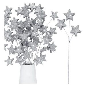 Silver Star Party Decoration Sticks - 6
